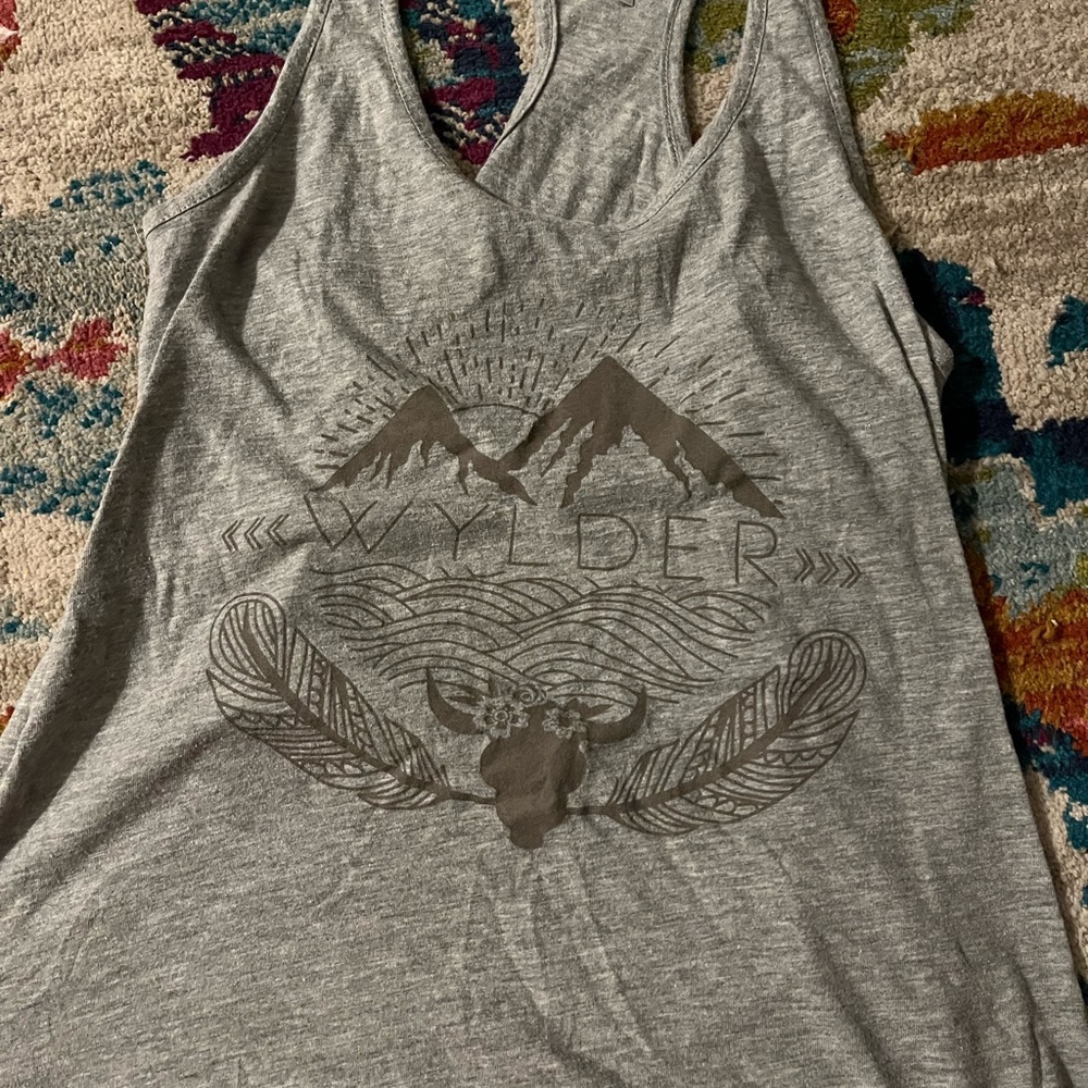 Gray wilder tank top